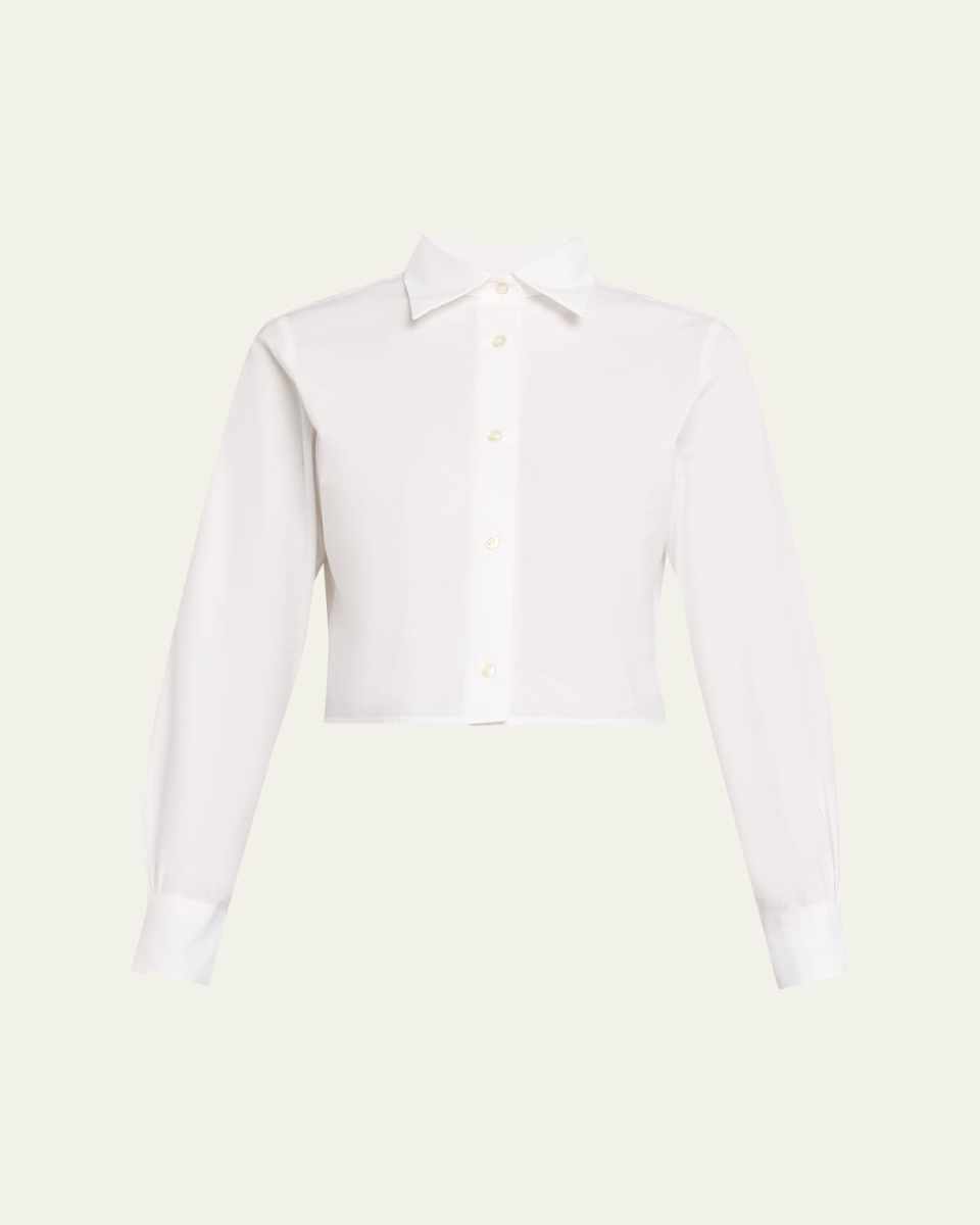 Cataleya Cropped Cotton Poplin Shirt